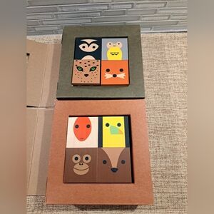 Two Sets of Uncle Goose Cubelings Wooden Animal Blocks